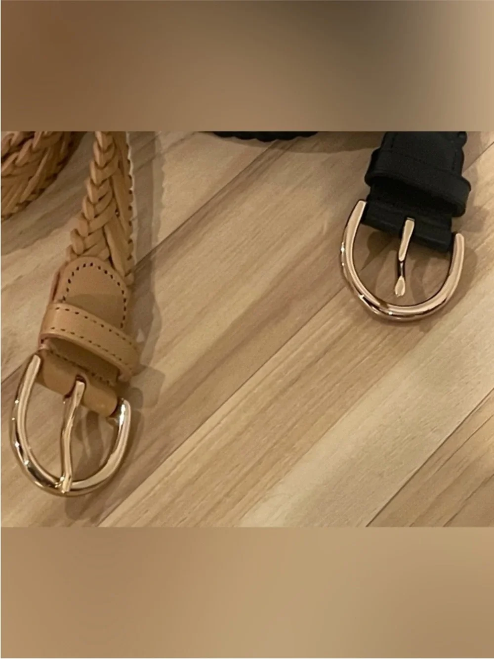 J. Crew Woven Italian Leather Belt Duo in Black and Tan - Picture 2 of 2